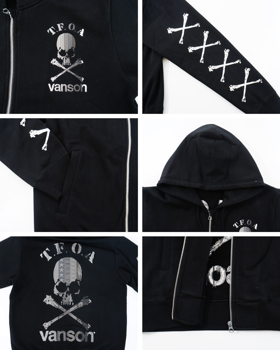 VANSON（バンソン） クローズワーストコラボ クロスボーンスカル刺繍