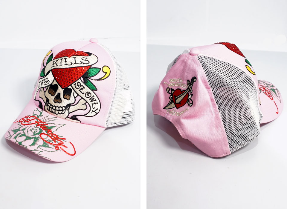 Ed Hardy エド・ハーディー ハートスカル刺繍 ラインスストーン