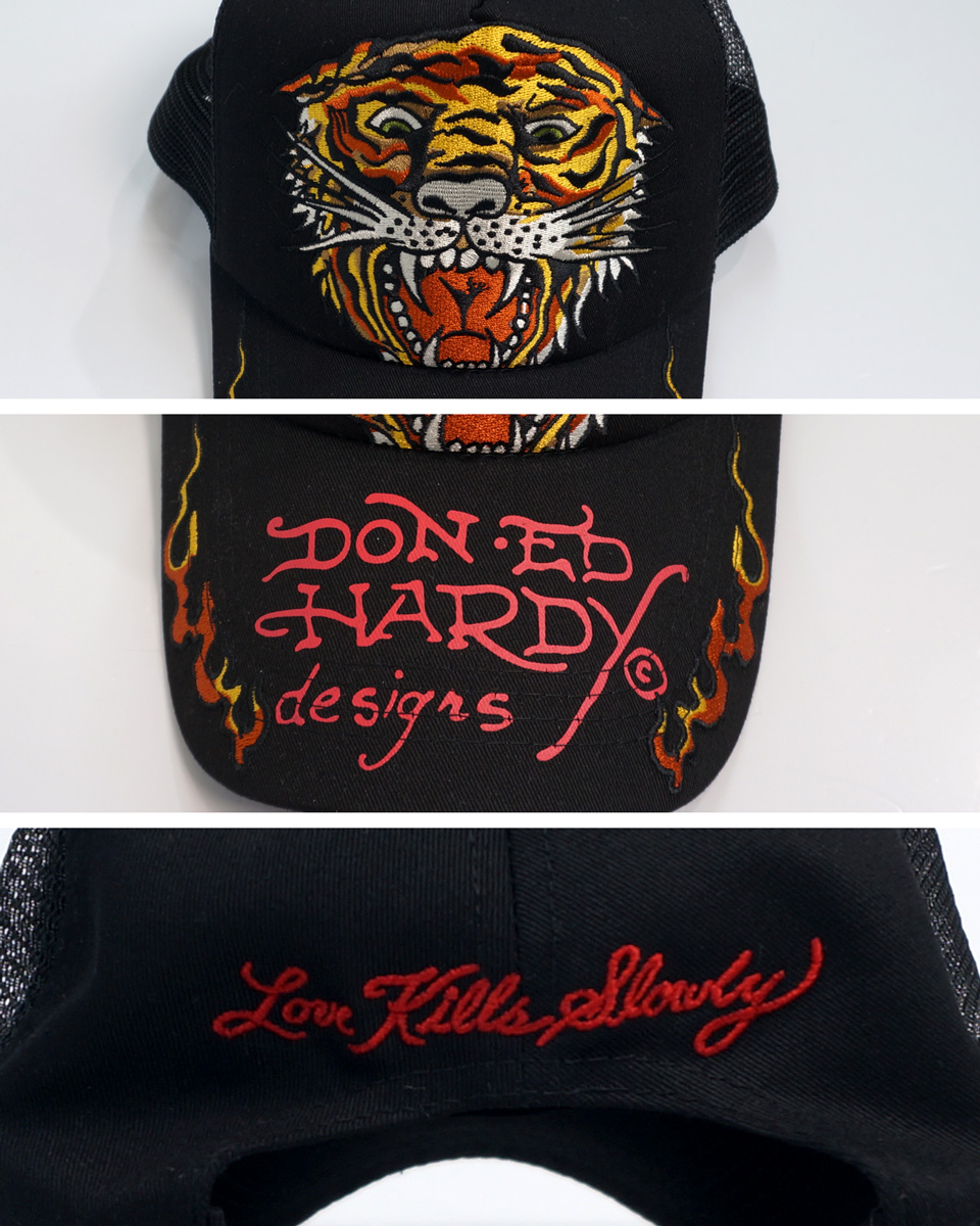 ED HARDY エドハーディー　キャップ　 帽子 新品】Ed Hardyエド ハーディーeagle x snake刺繍柄キャップ