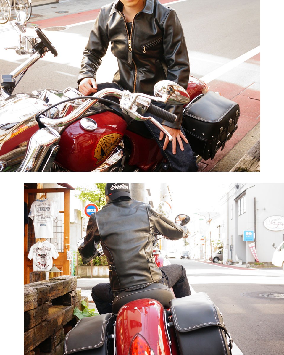 VANSON（バンソン） ENF シングルライダースジャケット 襟付き 革