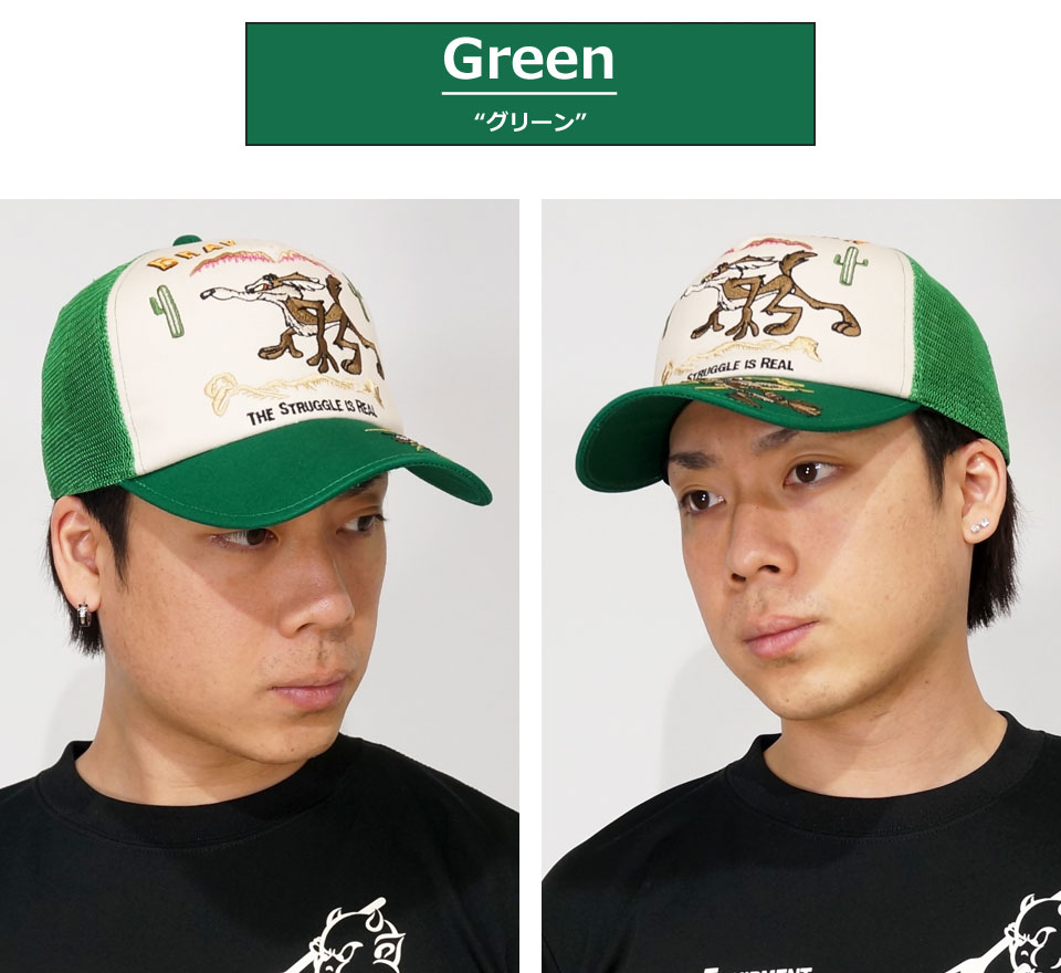 【極美品】ドマンセマン カラフルポンポン付きフリース帽子 BR×LOONEYコラボ ツイルメッシュキャップ The BRAVE-MAN LTB