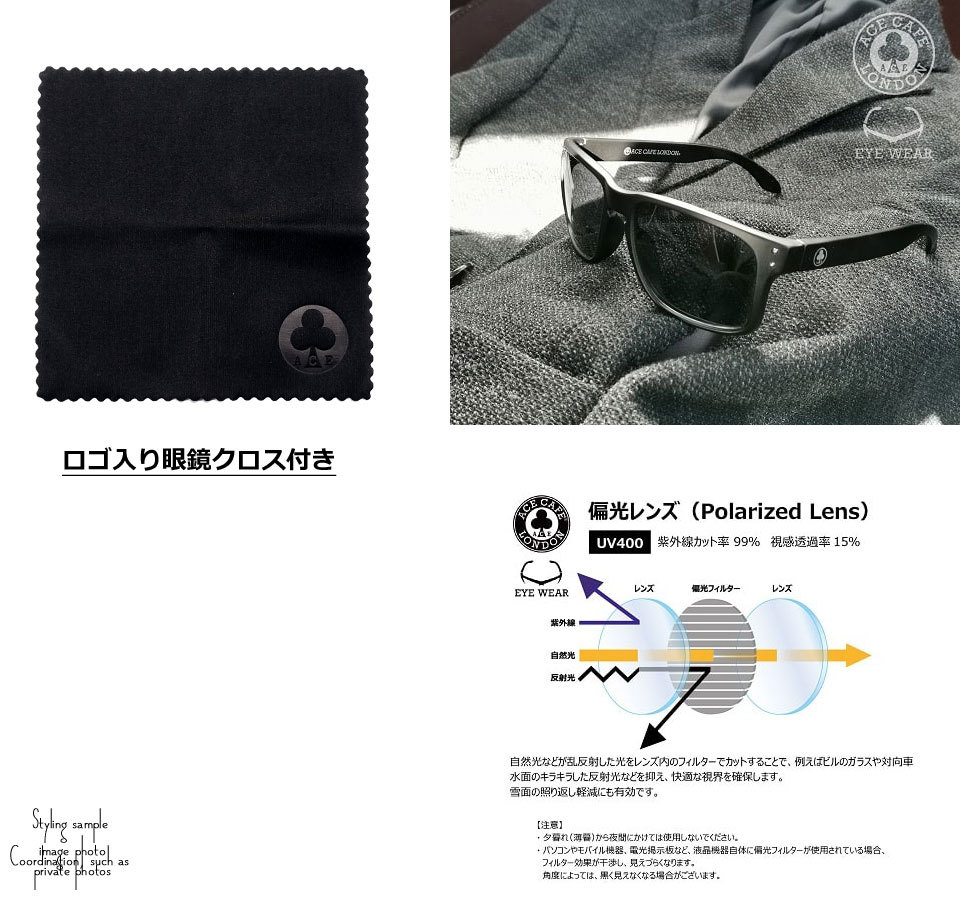新品•未使用！ACE CAFE LONDON サングラス N001SG-BKSM N001SG-BKSM「ACE CAFE LONDON」サングラス 