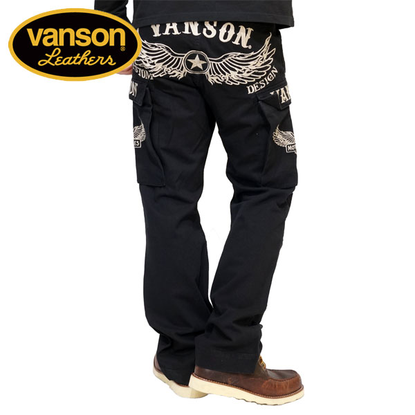 バンソン フライングスター刺繍 ツイル カーゴパンツ メンズ 新作2022-2023年モデル VANSON nvbl-2201