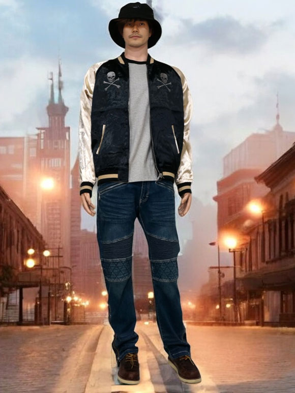 VANSON（バンソン） ラインストーン クロスボーンスカル フライング