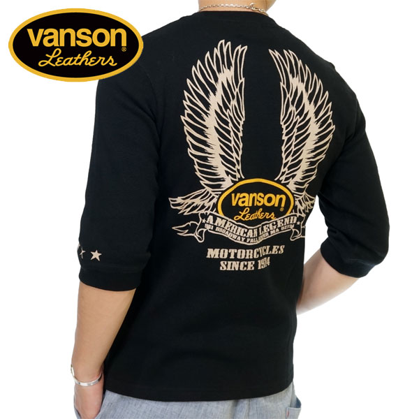 アウトレットセール!!バンソン フライングフェザー サーマル6分袖 Tシャツ メンズ 新作2022-2023年モデル VANSON nvlt-2208｜02brand｜02