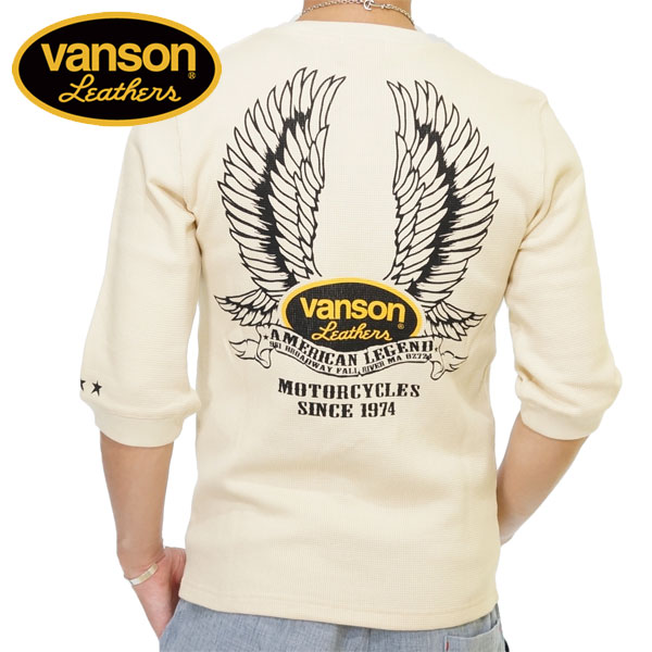 アウトレットセール!!バンソン フライングフェザー サーマル6分袖 Tシャツ メンズ 新作2022-2023年モデル VANSON nvlt-2208｜02brand｜03