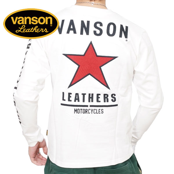 バンソン ワンスター 刺繍 長袖Tシャツ ロンTee メンズ 新作2024年モデル VANSON nvlt-2401｜02brand｜03