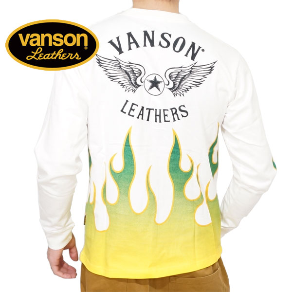 バンソン フライングスターファイヤーパターン 刺繍 長袖Tシャツ ロンTee メンズ 新作2024年モデル VANSON nvlt-2403｜02brand｜03