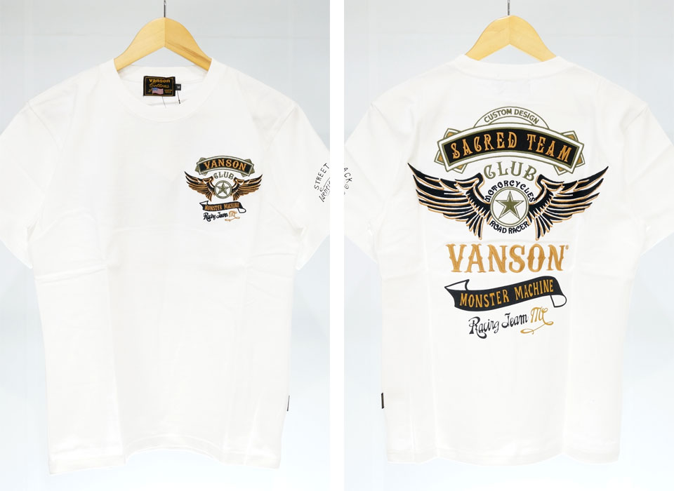 バンソン 復刻モデル フライングスター 刺繍 半袖Tシャツ メンズ 新作2023年モデル VANSON nvst-2302 