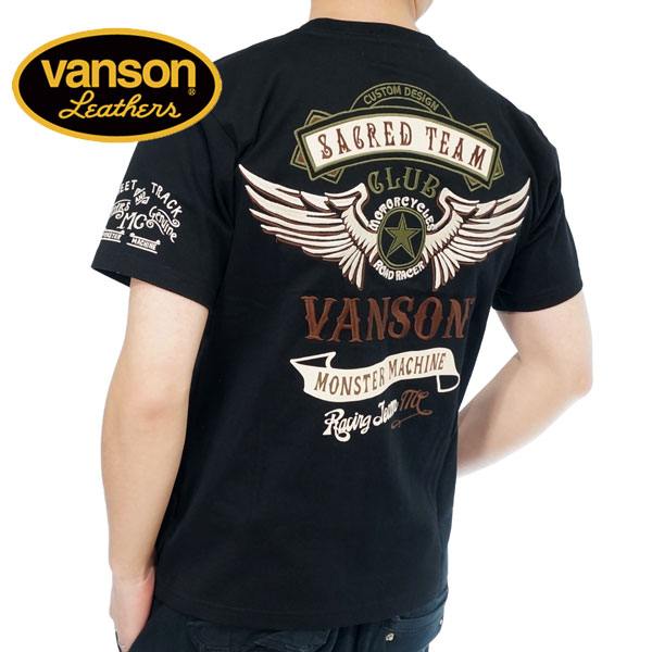 バンソン 復刻モデル フライングスター 刺繍 半袖Tシャツ メンズ 新作2023年モデル VANSO...