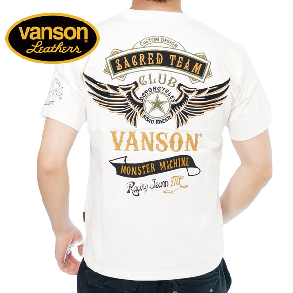 バンソン 復刻モデル フライングスター 刺繍 半袖Tシャツ メンズ 新作2023年モデル VANSO...