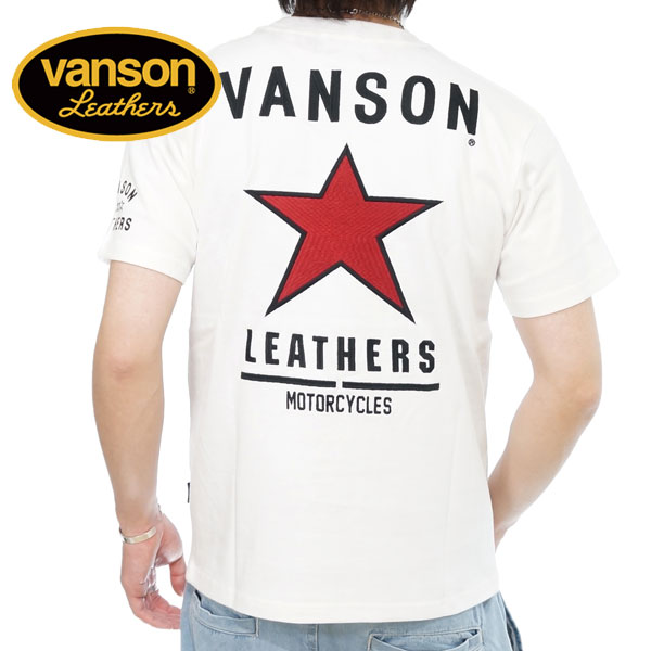 バンソン レッドスター刺繍 半袖Tシャツ メンズ 新作2024年モデル 