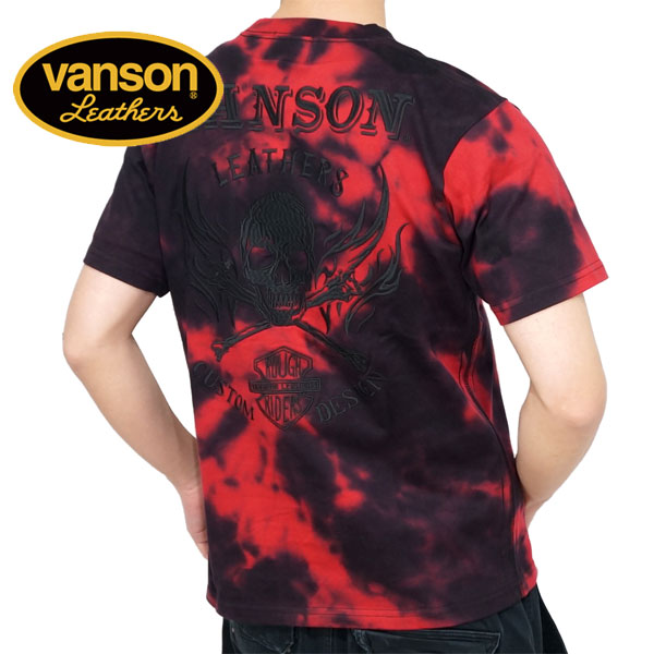 バンソン クロスボーンスカル刺繍 半袖Tシャツ メンズ 新作2024年モデル VANSON nvst...