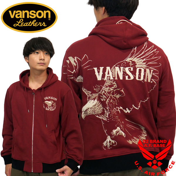 バンソン イーグル刺繍 スウェットパーカー メンズ 新作2025年モデル VANSON nvsz-2513_2