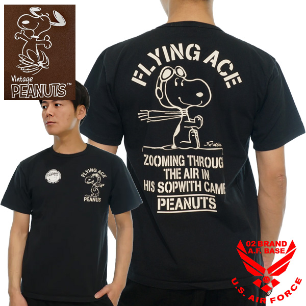 SNOOPY（スヌーピー） フライングエース プリント ヘビーオンス 半袖T