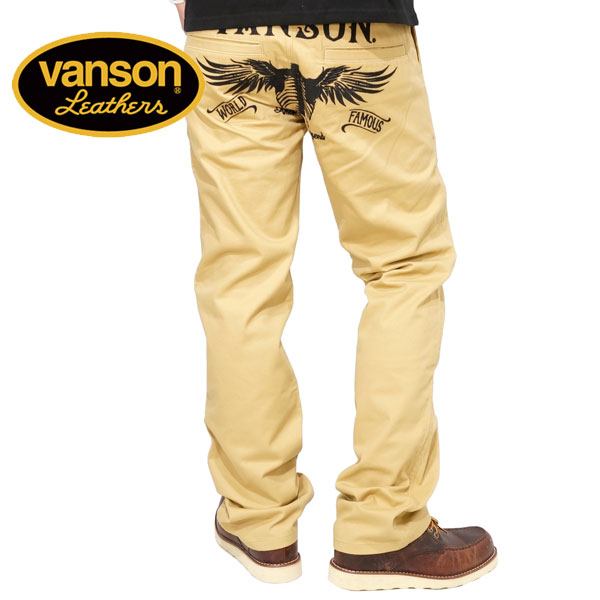 バンソン フライングボーン刺繍 ツイル チノパンツ メンズ 新作2023年モデル VANSON sp...