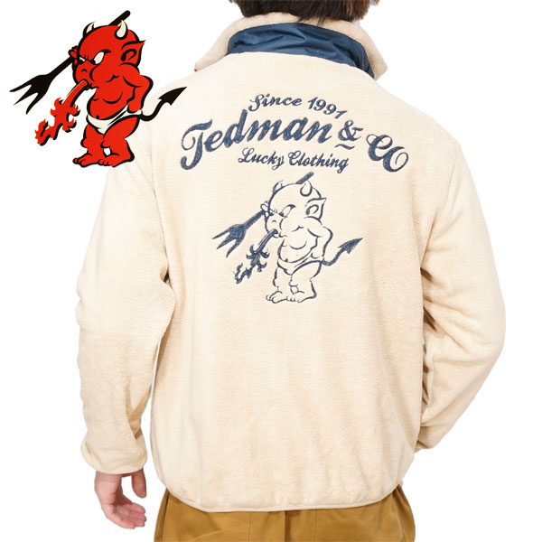 テッドマン チェーンステッチエンブレム刺繍 フリースジャケット アウター メンズ 新作2023-2024年モデル TEDMANS tdfj-100a｜02brand｜02
