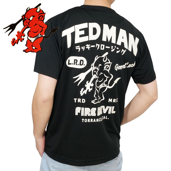 テッドマン ファイヤーデビルプリント ドライ半袖Tシャツ メンズ ユニセックス 新作2024年モデル TEDMANS tdryt-1800a｜02brand｜04
