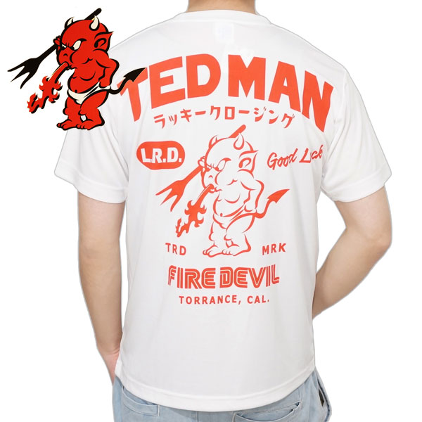 テッドマン ファイヤーデビルプリント ドライ半袖Tシャツ メンズ ユニセックス 新作2024年モデル TEDMANS tdryt-1800a｜02brand｜02