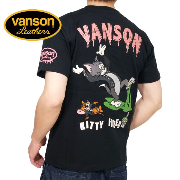 バンソン トムとジェリーコラボ Kitty Foiled刺繍 半袖Tシャツ メンズ 新作2024年モ...