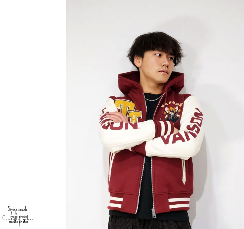 極美品✨バンソン トムとジェリー コラボ ボンディング 2way スタジャン L VANSON（バンソン） × トムとジェリー コラボ スタジャン トム