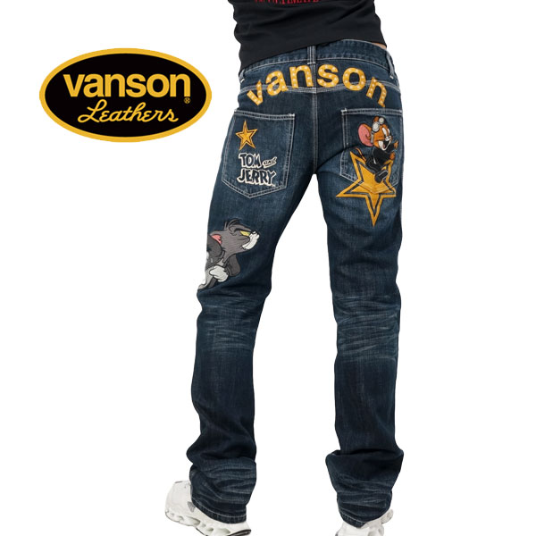 VANSON バンソン トムとジェリー コラボ トムジェリスター 刺繍デニム 