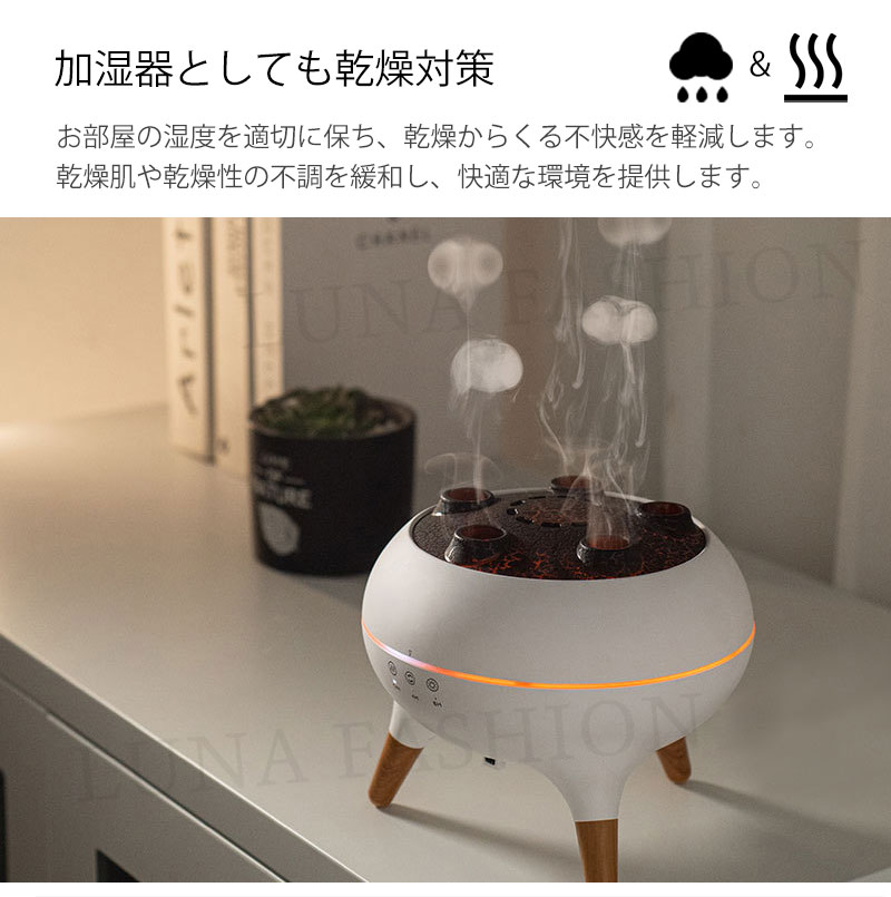 加湿器 卓上加湿器 アロマ加湿器 7色LEDライト クラゲ加湿器 スマート