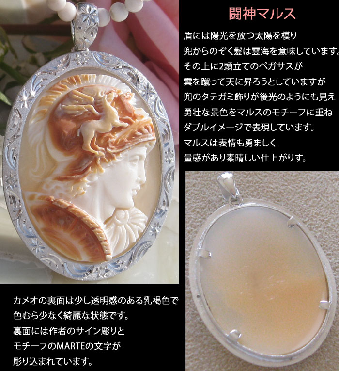 CAMEO（カメオ） Giuseppe Tesoriere作 コルネリアン シェルカメオ