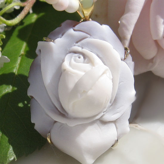 新品ラファエレ氏 シェルカメオ SILVER リング 薔薇 バラ ローズ 薔薇とお花のシェルカメオ・カタログ カメオ専門店 千年