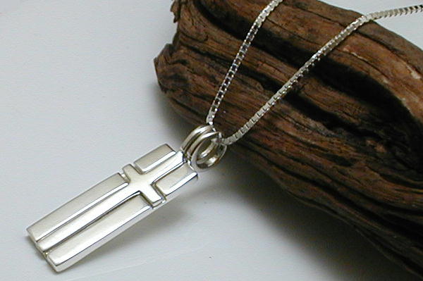 クロスとシルバープレート激渋ツインネックレスG4044vtシルバー925