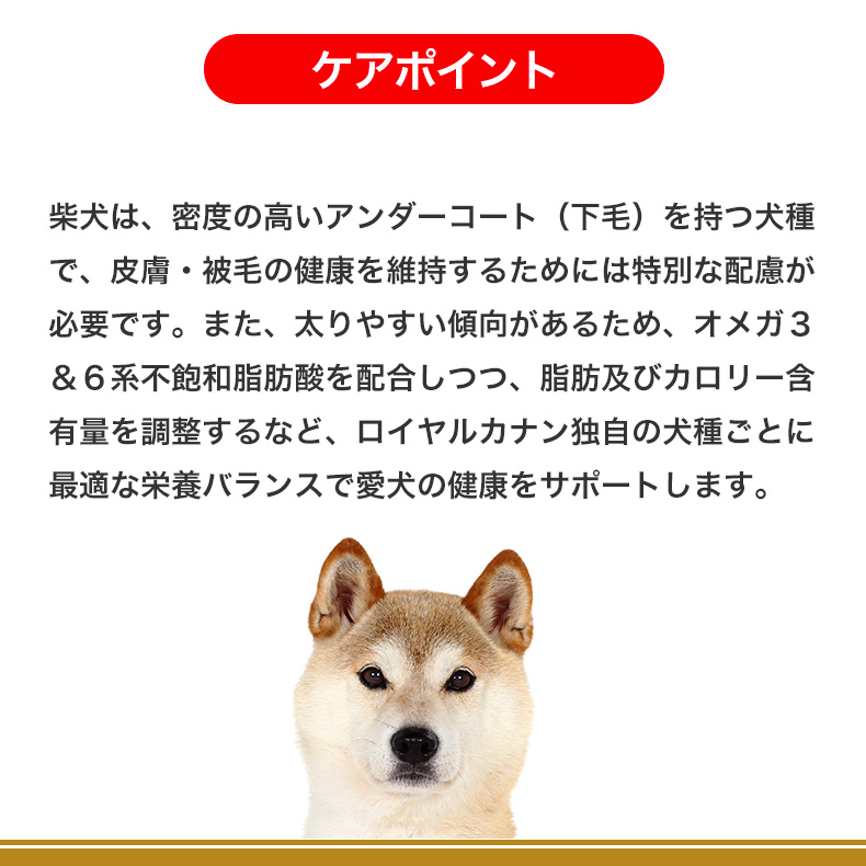 ロイヤルカナン 柴犬 成犬用 8kg / 柴犬　成犬用（生後10ヵ月齢以上） / ドライフード ジッパー有り｜1096dog｜09