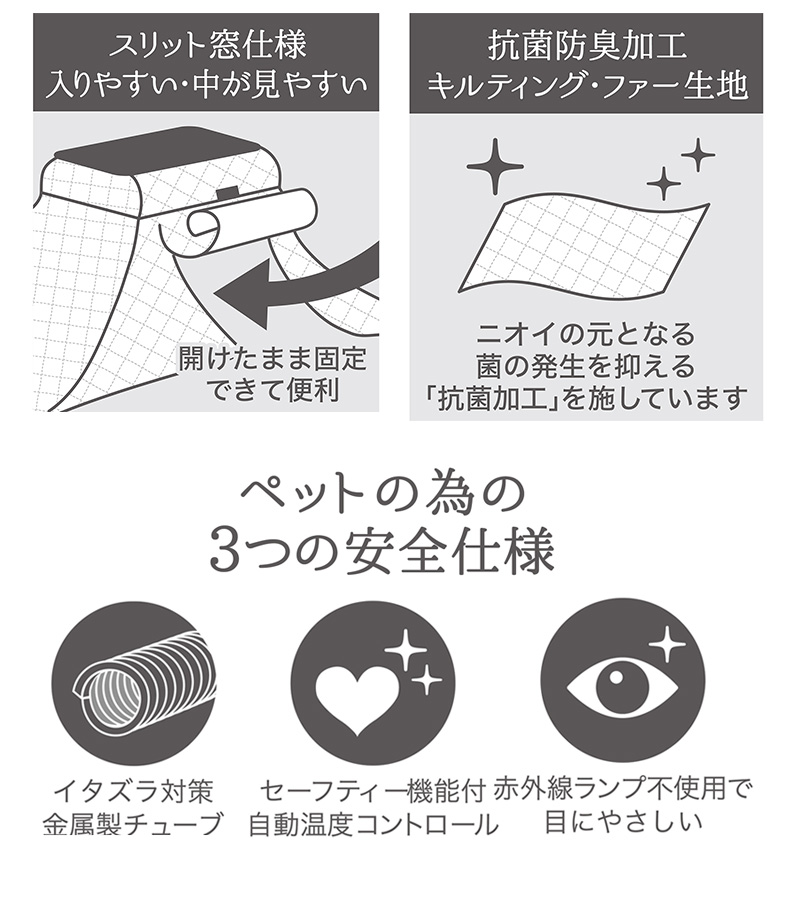 カラダ全体をあたためるペットのための電気こたつver.2.0 抗菌防臭生地 