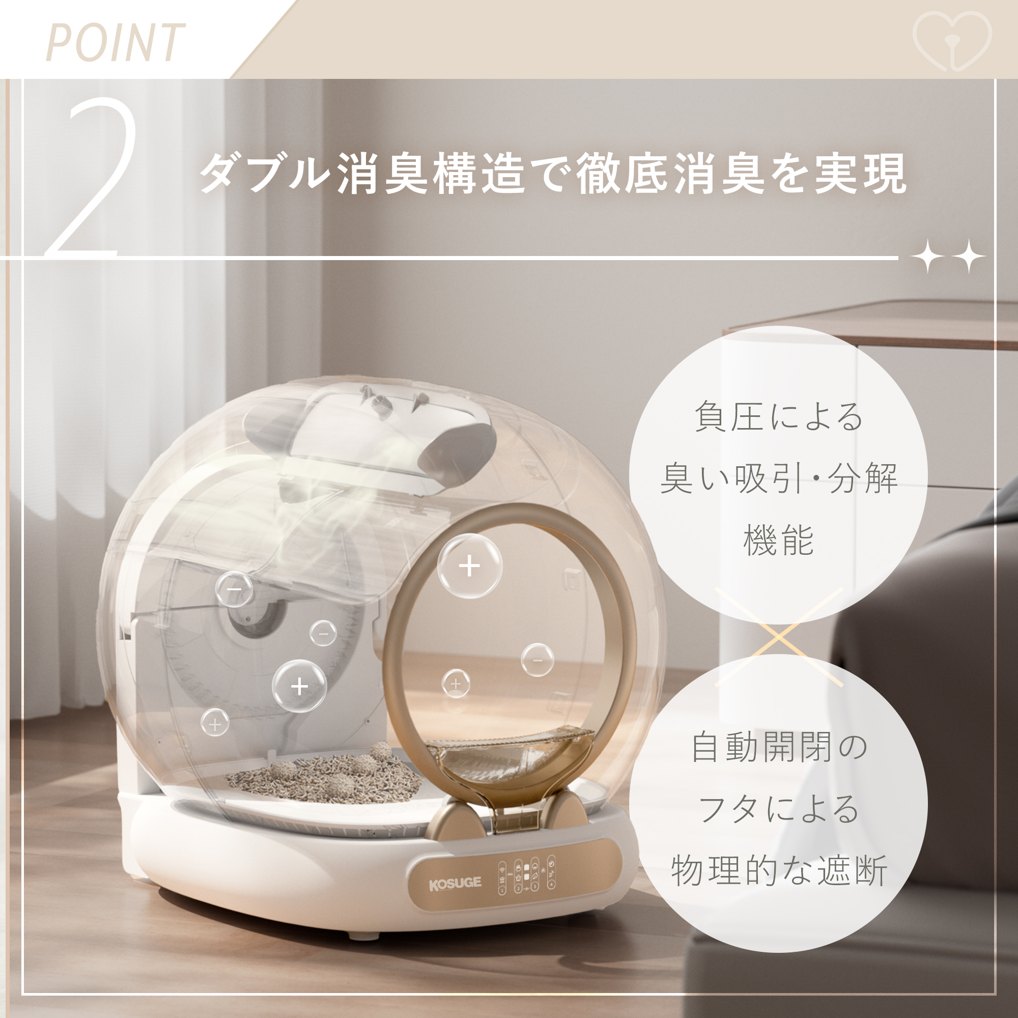 自動猫トイレ ホワイト 円形デザイン CAT POD キャットポッド スマート自動猫トイレ 猫用 全自動猫トイレ 猫