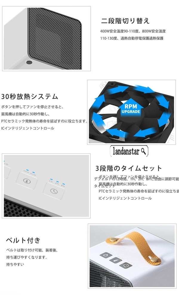 安いお得 卓上暖風機ポータブル温風機小型軽量暖房器 : 季節家電 格安大得価