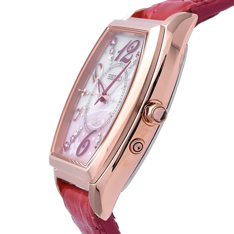 セイコー ルキア レディース 時計 ソーラー 電波 桜限定 SAKURA Blooming SEIKO LUKIA SSVW144 革ベルト