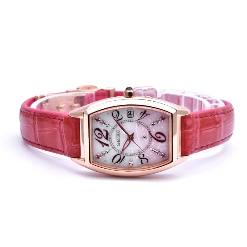 セイコー ルキア レディース 時計 ソーラー 電波 桜限定 SAKURA Blooming SEIKO LUKIA SSVW144 革ベルト