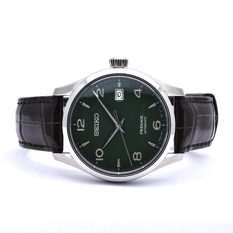 セイコー プレサージュ 琺瑯 限定モデル 腕時計 メンズ 自動巻き メカニカル 機械式 SEIKO PRESAGE グリーン 革ベルト SARX063