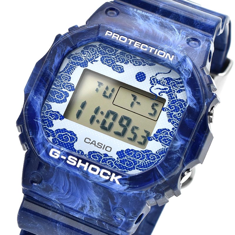 カシオ Ｇショック メンズ 腕時計 G-SHOCK CHINA BLUE WEB限定 DW-5600BWP-2JR 青花 専用BOX付