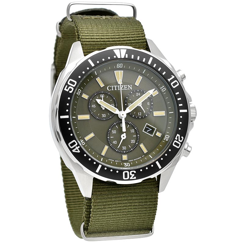 シチズンコレクション CITIZENCOLLECTION メンズ 腕時計 AT2500-19W エコ・ドライブ クロノグラフ カーキ