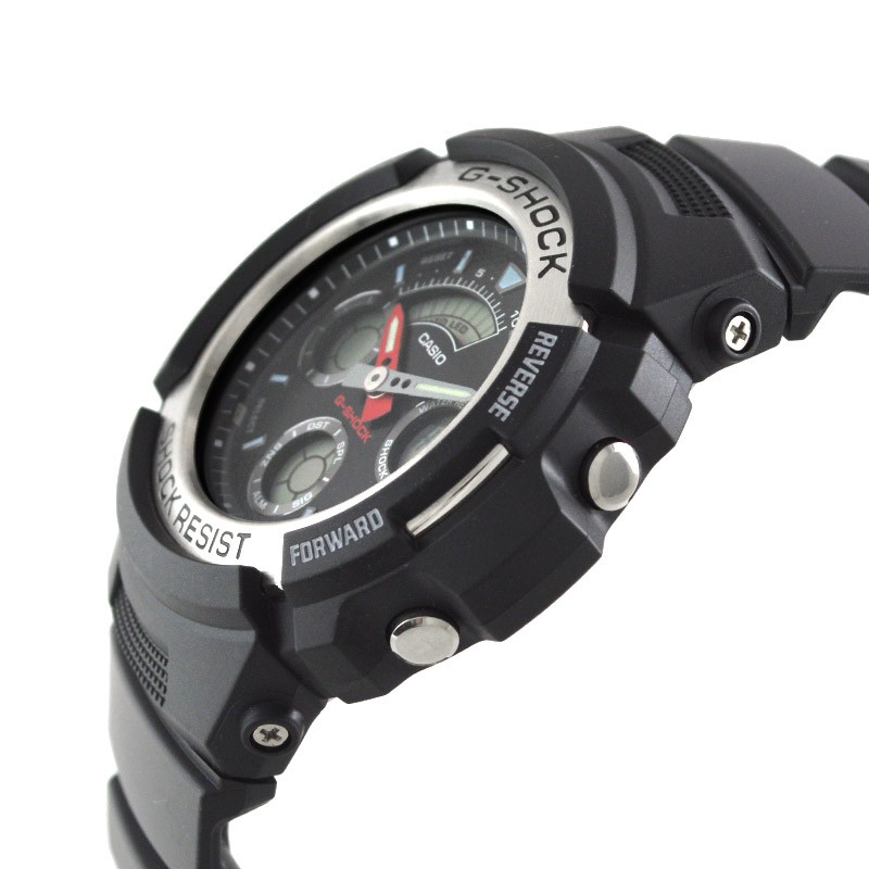 カシオ Gショック STANDARD アナログ/デジタルコンビネーションモデル ブラック×ブラック AW-590-1AJF メンズ