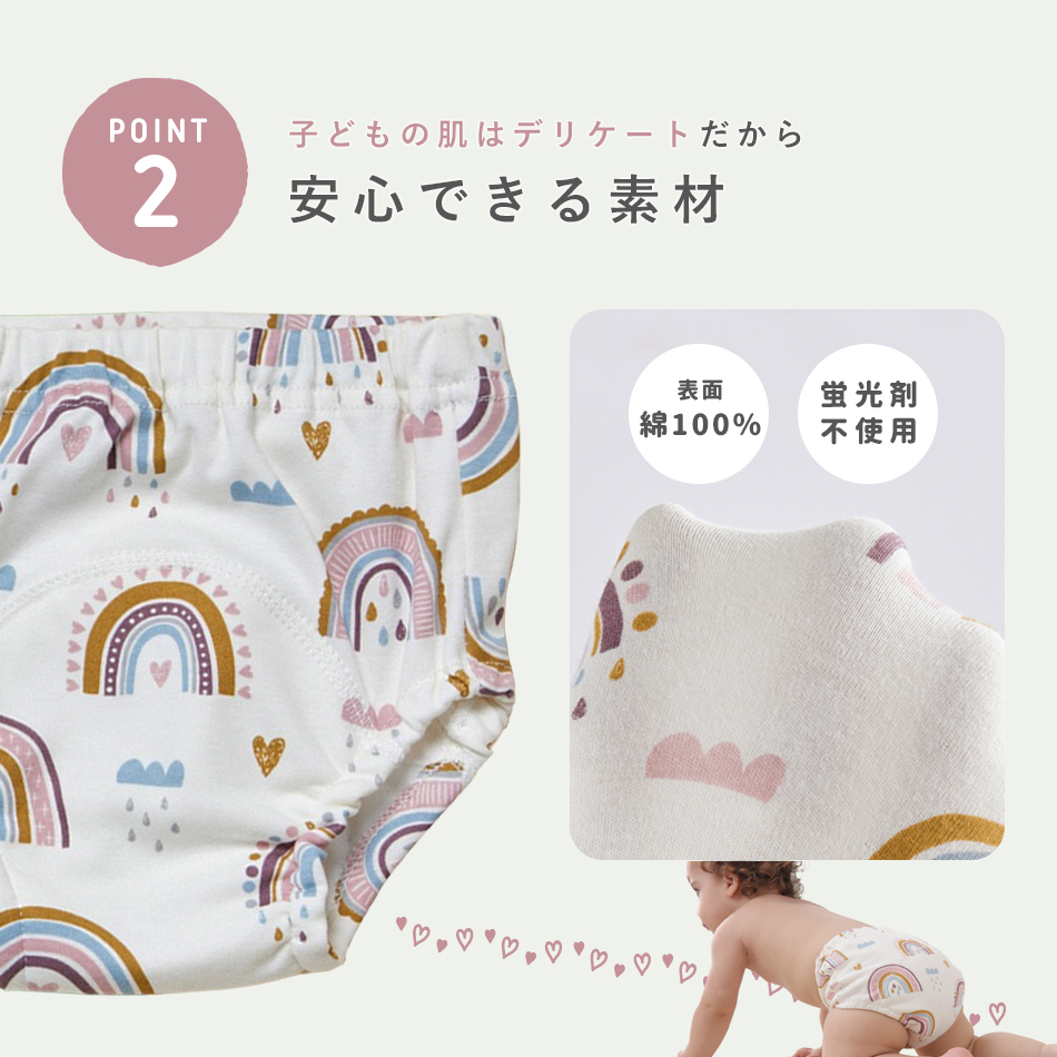 トレーニングパンツ 4枚セット トレパン セット 防水 トイレトレーニング トイトレ 夜尿症 おねしょ おもらし 赤ちゃん 保育園 幼稚園 小学生 男の子 女の子 ベビー キッズ 北欧風 かわいい セット Hugmuu