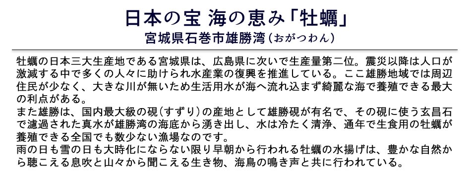 海遊 生牡蠣 宮城県石巻 雄勝湾 カキ漁師