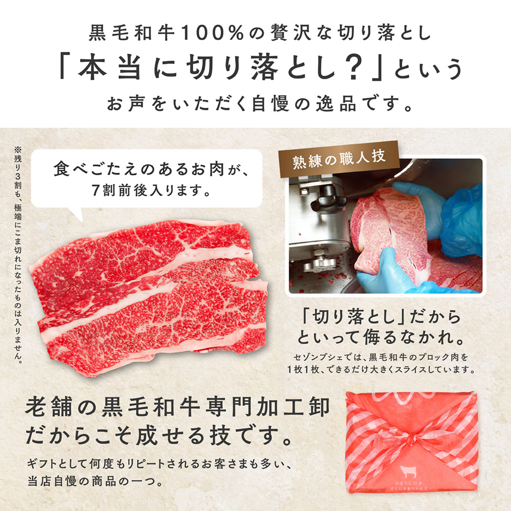 黒毛和牛A5等級こくうま切り落とし