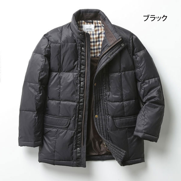 UNITED はっ水ダウンハーフコート キルトデザイン ポケット7箇所