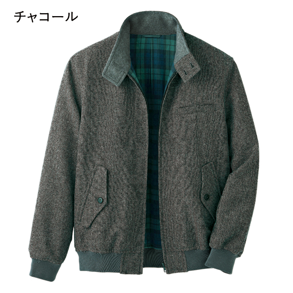 90's カシミア混 ウールハリントン ジャケット 短丈 チャコールグレー M 90's カシミア混 ウールハリントン ジャケット 短丈 チャコールグレー