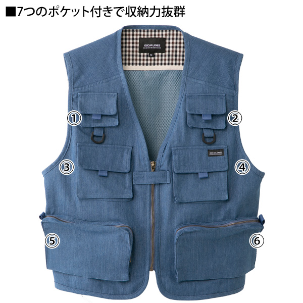 人気商品は 7ポケット多機能デニムベスト アウトドア 裏メッシュ快適着心地 トップス