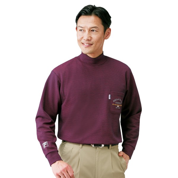 イネックシ✔ FILA 50代 60代 957705 1147こだわる通販ストア - 通販 - PayPayモール ポケット付ボーダーハイネックシャツ 同サイズ3色組 なめらか素材 ソフトな着心地 秋冬 40代 ⇊によって