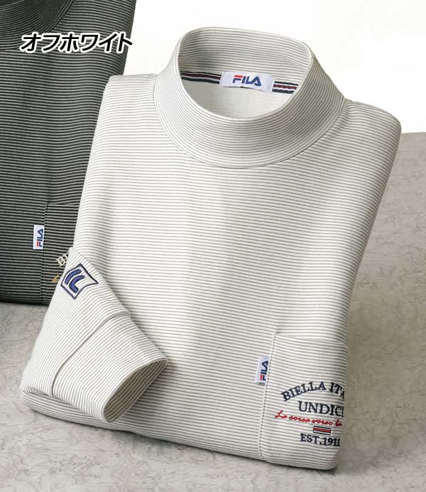 イネックシ✔ FILA 50代 60代 957705 1147こだわる通販ストア - 通販 - PayPayモール ポケット付ボーダーハイネックシャツ 同サイズ3色組 なめらか素材 ソフトな着心地 秋冬 40代 ⇊によって