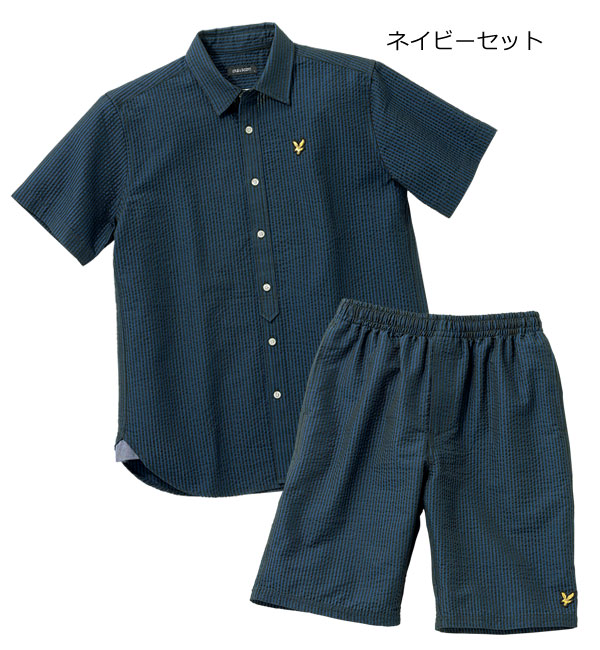 LYLE&SCOTT ライル＆スコット サッカー地セットアップ シャツ＋