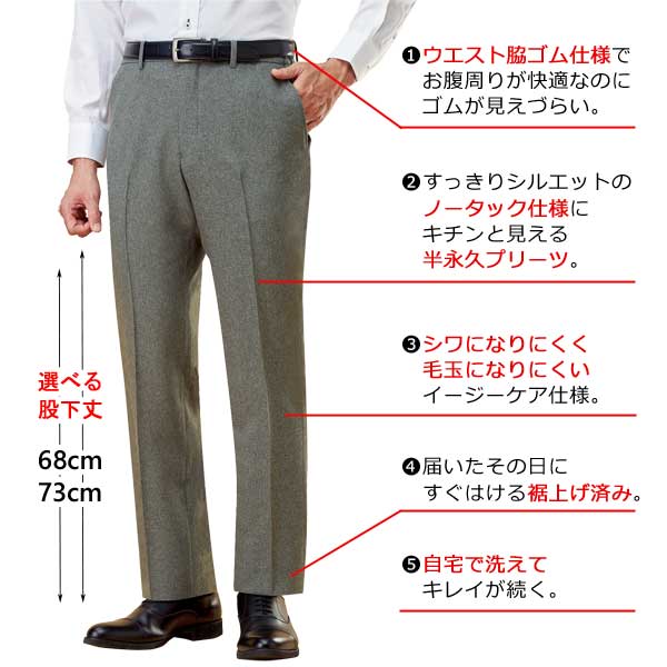 美品 HEMISPHERES 秋冬 カシミヤ混 2タック スラックス グレー L YOUYILIN】ダブルウエスト 2タックスラックス CHYOUW25s022